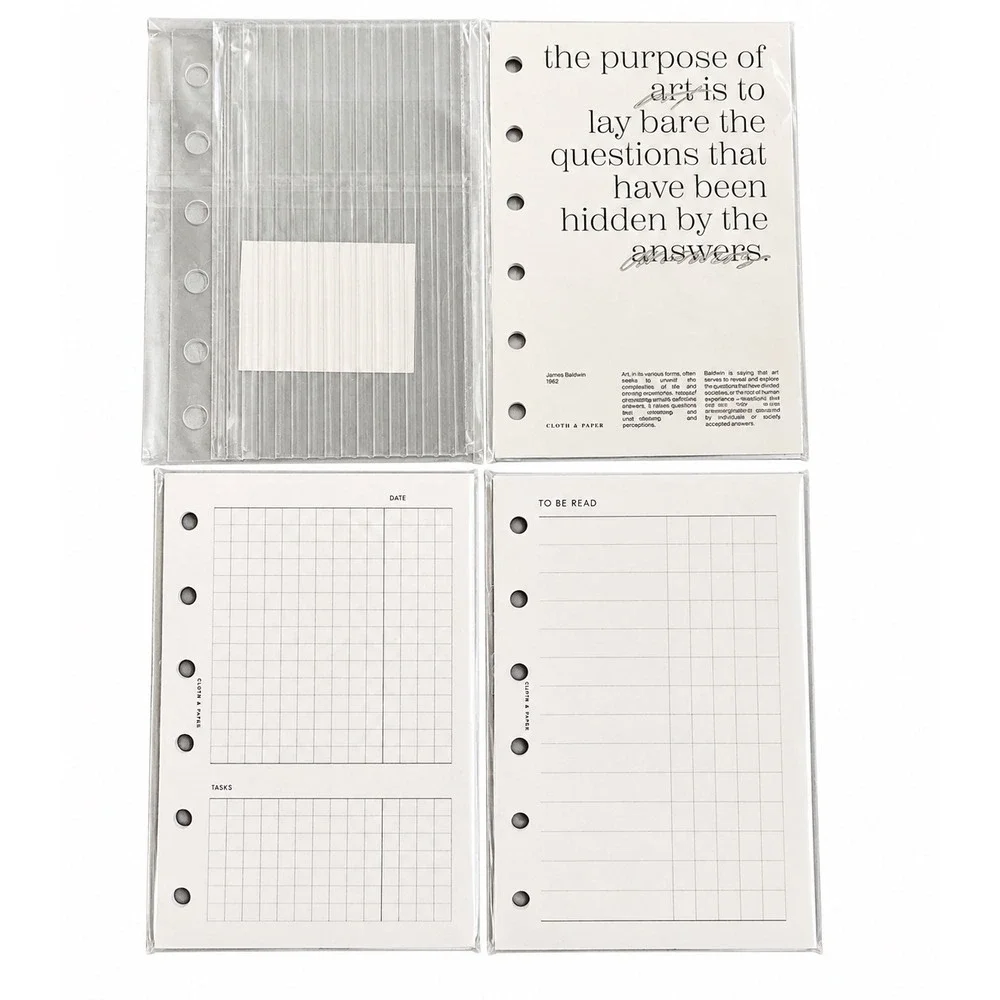 Cloth & Paper (C&P) Fluted Dashboard Pocket Planner Insert Bundle